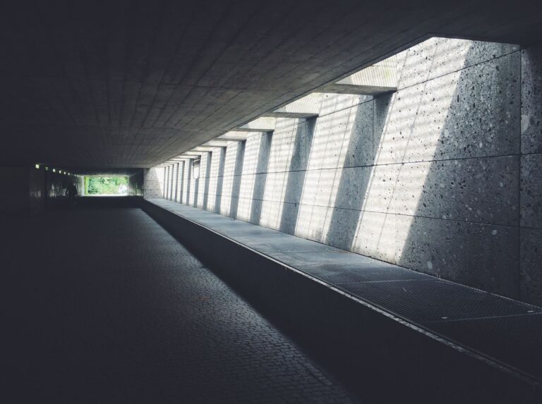 Sunlight falling through a concrete opening
